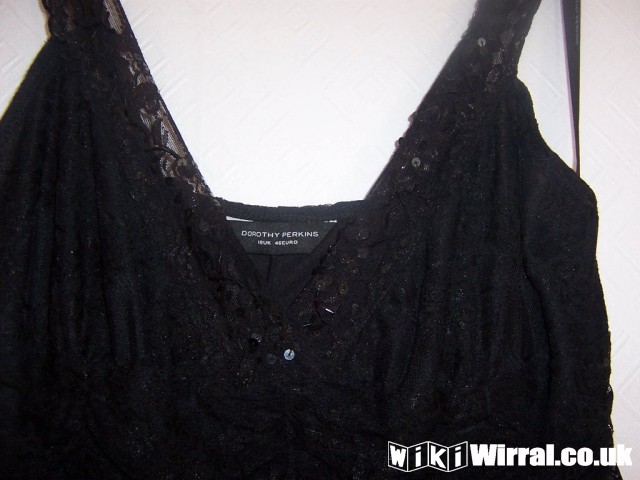 Attached picture dorothy perkins black lace dress size 18.jpg